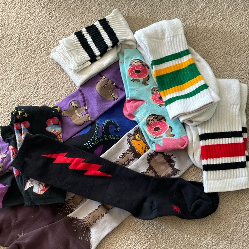 Lot of 9 Skater Socks / knee high socks